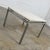 Fabulous modern custom-made end table by Jensen Design Inc comprised of a square steel tube base with natural steel...
