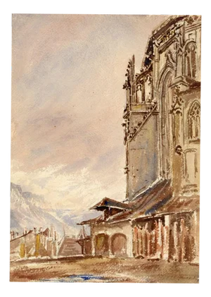 Emma Petit, Chambéry Cathedral, Savoie, France, 1857, Watercolour