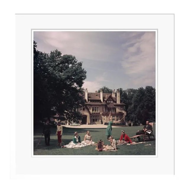 French Stately Home 1956 by Slim Aarons White Framed C Print For Sale