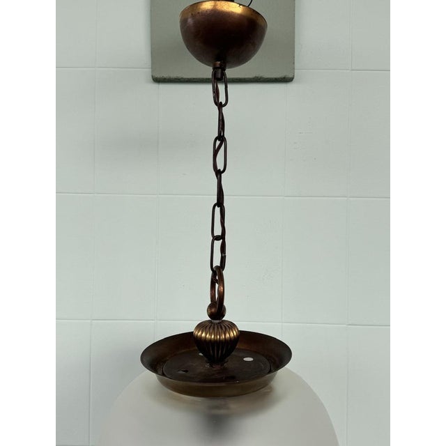 Vintage Glass and Brass Lantern, 1960s For Sale - Image 13 of 15