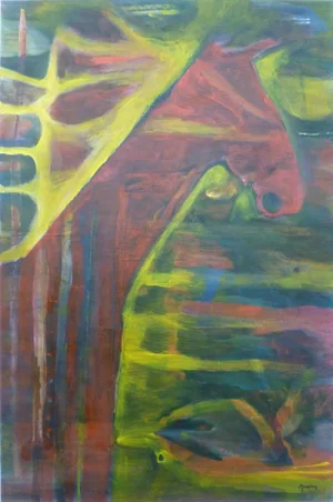 "Pegasus" Abstract Oil and Acrylic Horse Painting by Scott Spencer