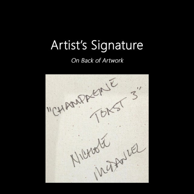 Tall Skinny Textural Resin Painting on Canvas "Champagne Toast 3" Original Artwork by Nichole McDaniel For Sale - Image 9 of 10