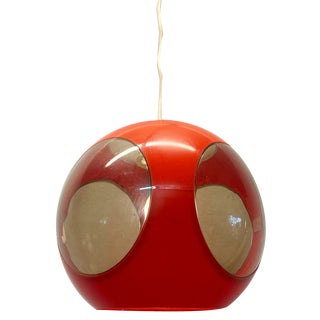 Vintage Colani Ufo Ceiling Lamp in Red Plastic from Massive, 1970s For Sale