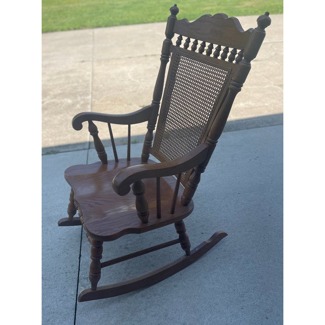 Early 20th Century Cane Back Rocking Chair | Chairish