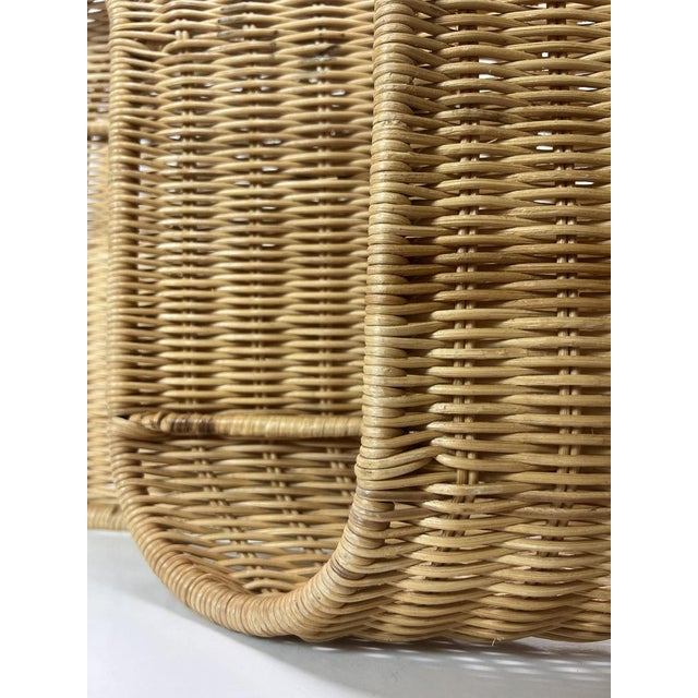 Brown Mid-Century Rattan Wall Mounted Magazine Holder, Italy, 1970s For Sale - Image 8 of 14
