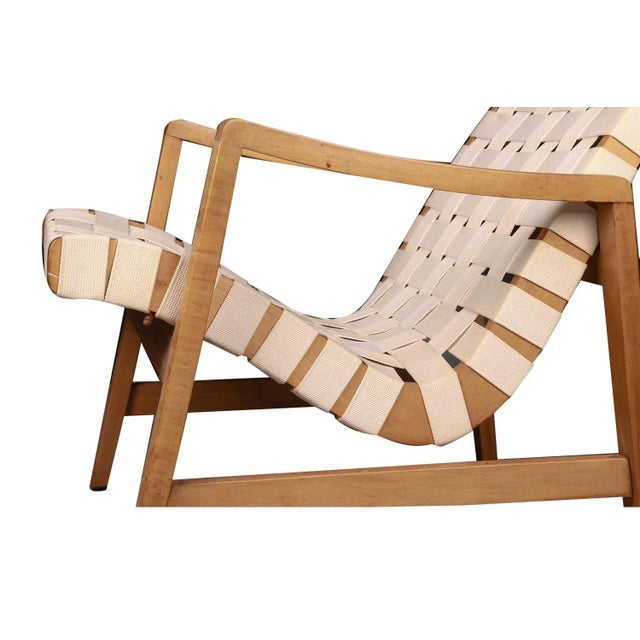 Mid Century Vintage Jens Risom Knoll Webbed Armchair For Sale - Image 10 of 11