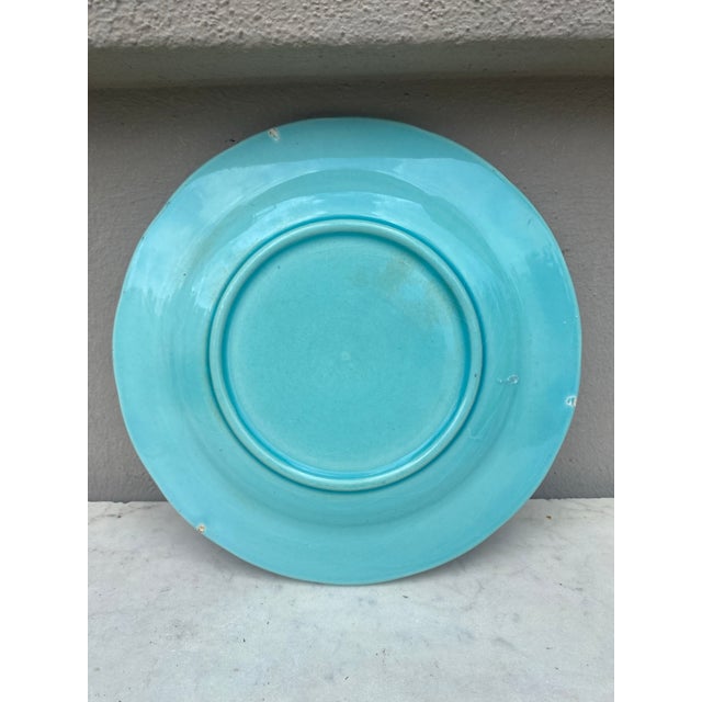 German Majolica Vine Leaves Plate Circa 1890 For Sale - Image 4 of 4