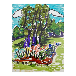 1960s Alexandra Merker Spring Landscape Painting