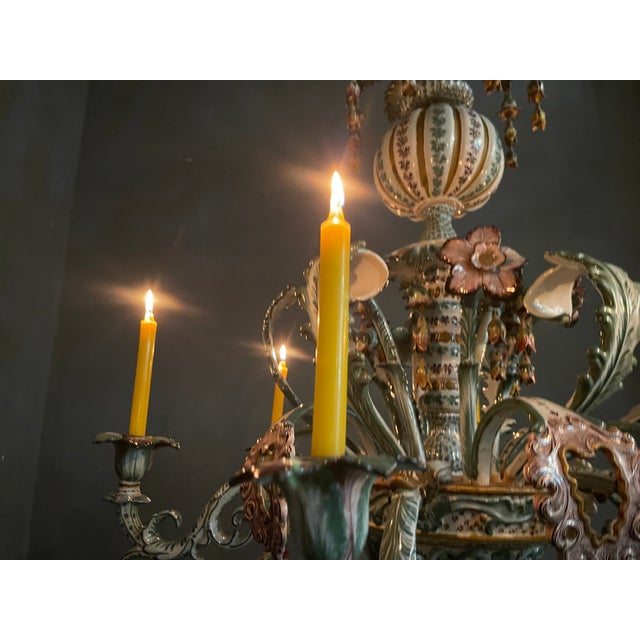 Large Italian Ceramic Nove Candelabra, 1940s For Sale - Image 3 of 18