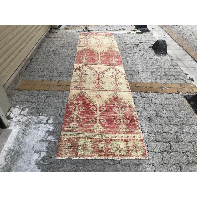 Distressed Vintage Handknotted Hallway Runner Rug For Sale - Image 11 of 11