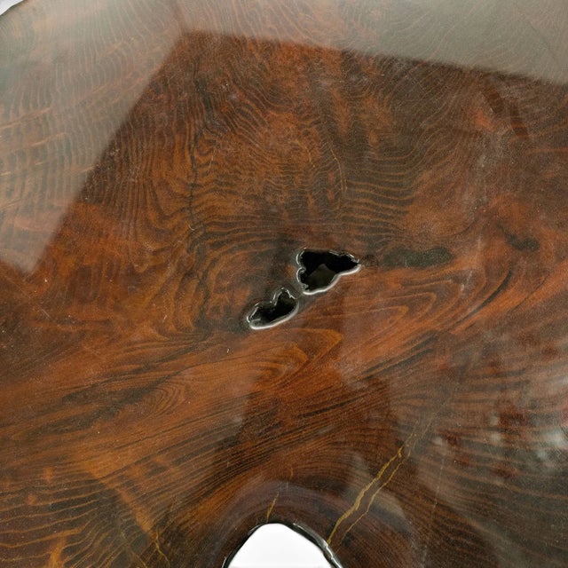 Wood 50 Inch Long 1970s Redwood Burl Coffee Table With Root Base For Sale - Image 7 of 7
