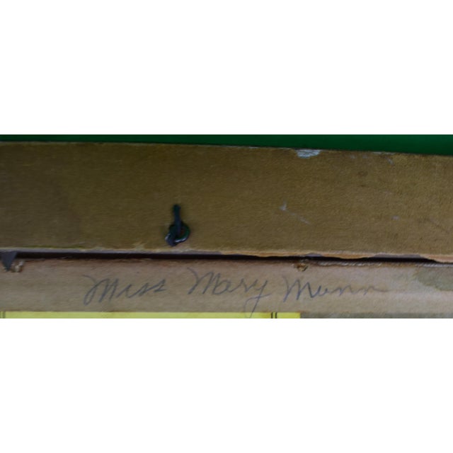 Textile Mid 20th Century Douglas & Mary Fairbanks Jr. Boxwood Farm Virginia Estate Original Painting, Framed For Sale - Image 7 of 8