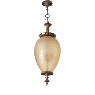 Chandelier in Bronze Decorated with Acidic Glass by Archimedes Seguso for Seguso Murano, 1940s For Sale