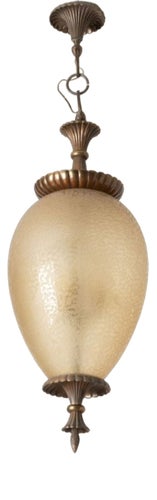 Chandelier in Bronze Decorated with Acidic Glass by Archimedes Seguso for Seguso Murano, 1940s