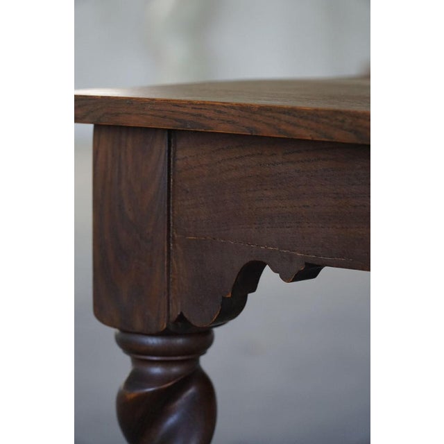 Baroque-Inspired Danish Oak Desk with Barley Twist Legs, 1940s For Sale - Image 11 of 15