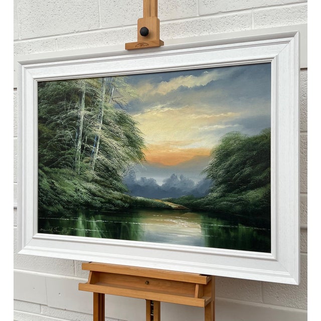 Green Water in the Lake District of England with Lush Trees by British Artist 1976 For Sale - Image 14 of 18