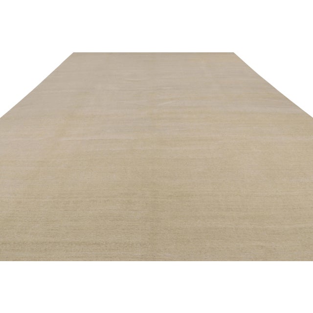 Rug & Kilim Rug & Kilim’s Oversized Contemporary Textural Solid Rug in Beige Tones - 12x16 For Sale - Image 4 of 8