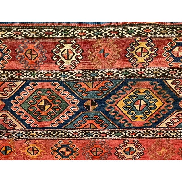 19th Century Antique and Rare Tribal Caucasian Kuba Kilim 5'42" by 3'42" For Sale - Image 5 of 6