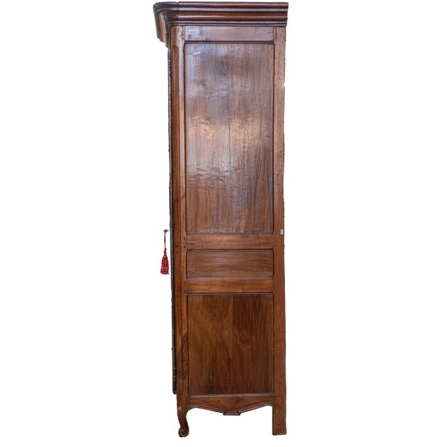 French Provincial Antique 18th Century French Provincial Single Door Armoire in Solid Walnut For Sale - Image 3 of 6