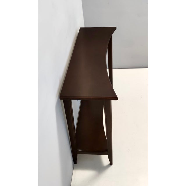 Vintage Italian Ebonized Beech Console Table with Lower Shelf, 1980s For Sale - Image 6 of 9
