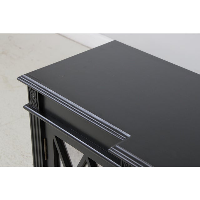 Black Ballard Designs Mirror Door Black Tv Console Cabinet For Sale - Image 8 of 16