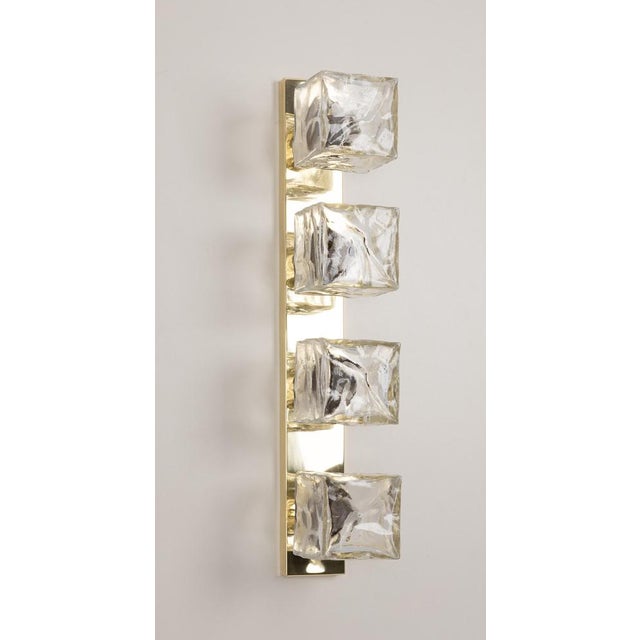 Brown Large Murano Glass Wall Light Cube attributed to Kalmar, Austria, 1970s, Set of 2 For Sale - Image 8 of 18