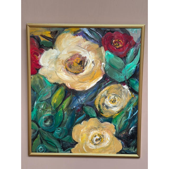 Inger Gremmel, Blommor (Flowers), 1950s, Oil on Panel, Framed For Sale - Image 8 of 18