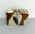 Abstract Vintage Burl Wood & Lacquered Parsons Pedestal Tables – Pair For Sale - Image 3 of 8