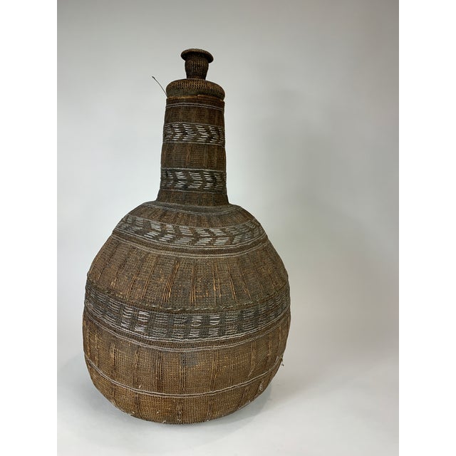 Oromo Igbo African Lidded Gourd of Woven Silver and Fiber. Add an element of global to the space.