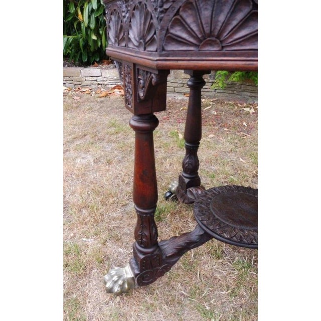 Antique Regency Carved Country Oak Occasional Table, 1800 For Sale - Image 9 of 14