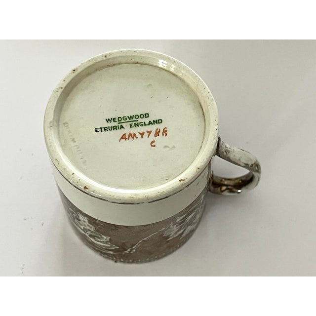 Ceramic Antique Wedgewood Platinum Resist Demitasse Set Six Cups and Saucer’s Grapevine Pattern. Wedgewood Etruria C. 1900 For Sale - Image 7 of 9