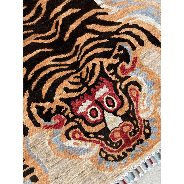 Textile Tibetan Tiger Design Area Rug, 02'11 X 04'11 For Sale - Image 7 of 12