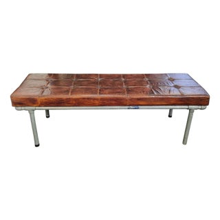 Vintage Industrial Italian Aluminum Frame Bench, 1970s For Sale