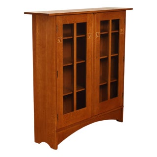 Stickley Harvey Ellis Mission Oak Inlay Bookcase For Sale
