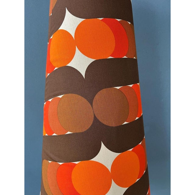 Orange Orange Ceramic Floor Lamp with Dotted Shade, West Germany For Sale - Image 8 of 11