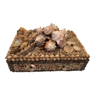 Vintage Shell Encrusted Box For Sale