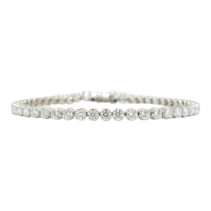 Ladies 14k White Gold 4-Prong 5.00ct Lab Grown Diamond Tennis Bracelet