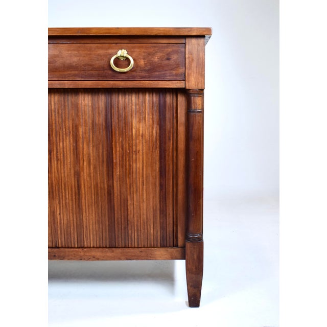 Tambour Door French Empire Style Cherry Server Cabinet Console Table by Kindel For Sale - Image 9 of 15