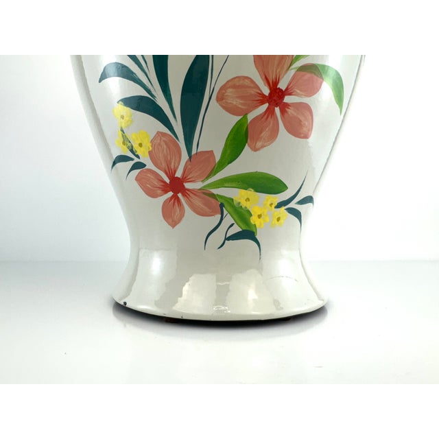 Vintage French Hand-Painted Floral Ginger Jar With Lid For Sale In Little Rock - Image 6 of 11