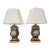 Late 20th Century Chelsea House Neoclassical Black Lacquer Painted Trophy Urn Table Lamps 32" - A Pair For Sale