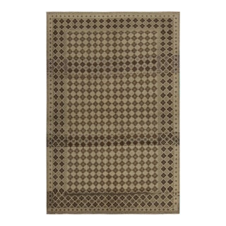 Distressed Vintage Zeki Muren Rug in Beige and Brown Pattern - by Rug & Kilim For Sale