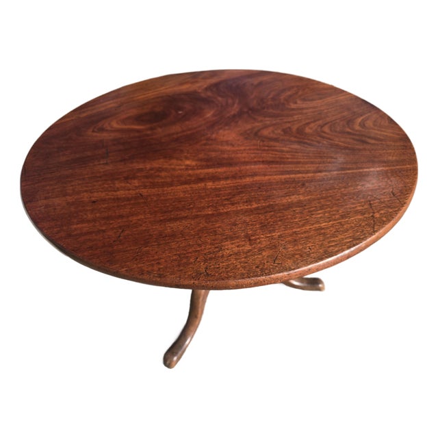 Antique English Regency Mahogany Round Tilt Table, 18th Century For Sale