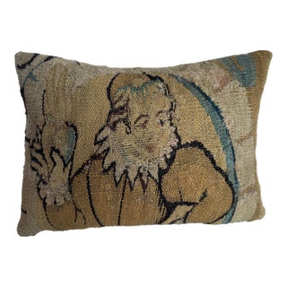 17th Century Flemish Figural Tapestry Pillow For Sale