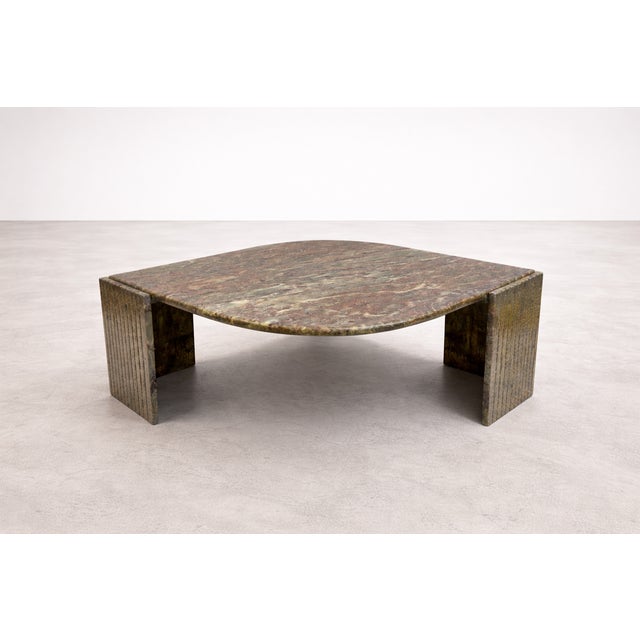 Mid-Century Modern Vintage Eye-Shaped Marble Table, 1990s For Sale - Image 3 of 13