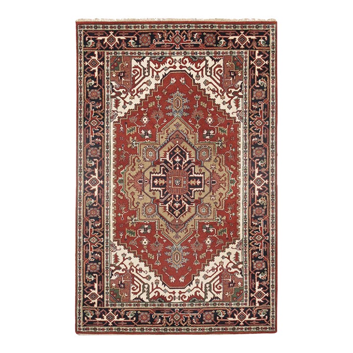 Contemporary Pasargad DC Rust Persian Red Serapi Design Rug | Chairish