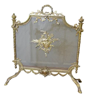 French Rococo Brass Fire Guard