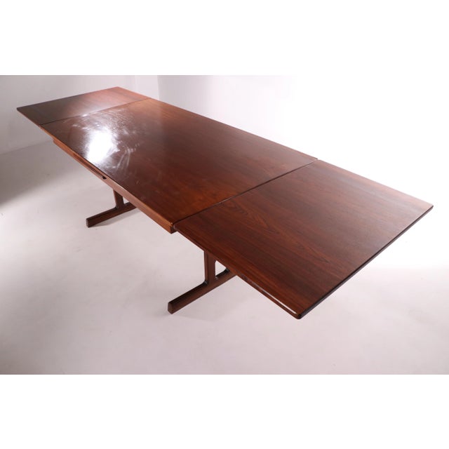 Rosewood Danish Mid-Century Modern Extension Dining Table For Sale - Image 11 of 12