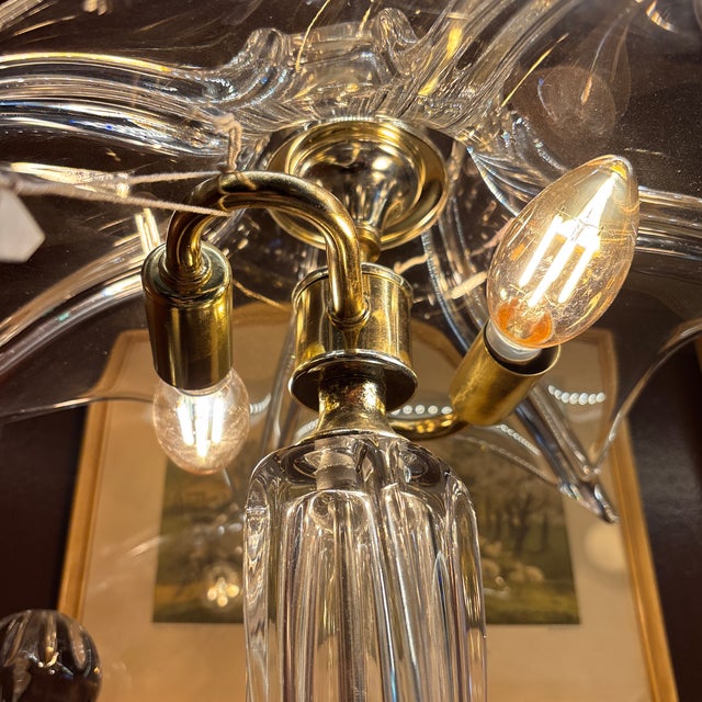 Art Deco Art Deco French Crystal & Brass Table Lamp by Cofrac Art Verrier, France, Circa 1930s | RJC For Sale - Image 3 of 4