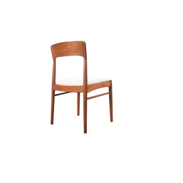 Brown Set of Four Teak Dining Chairs Attributed to Henning Kjærnulf | Danish Modern 1960s For Sale - Image 8 of 8