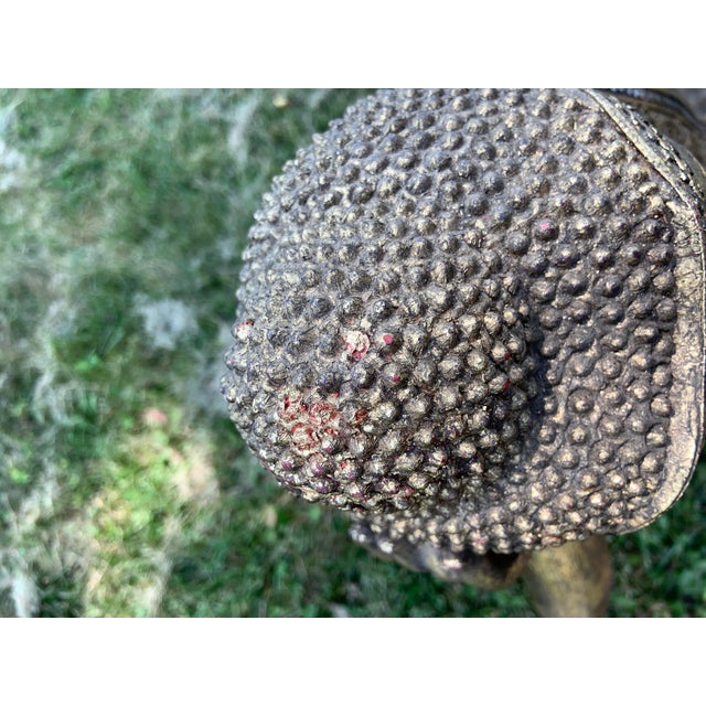 Vintage XLarge Gold Gilt Hand Carved Reclining Buddha Statue For Sale - Image 4 of 11